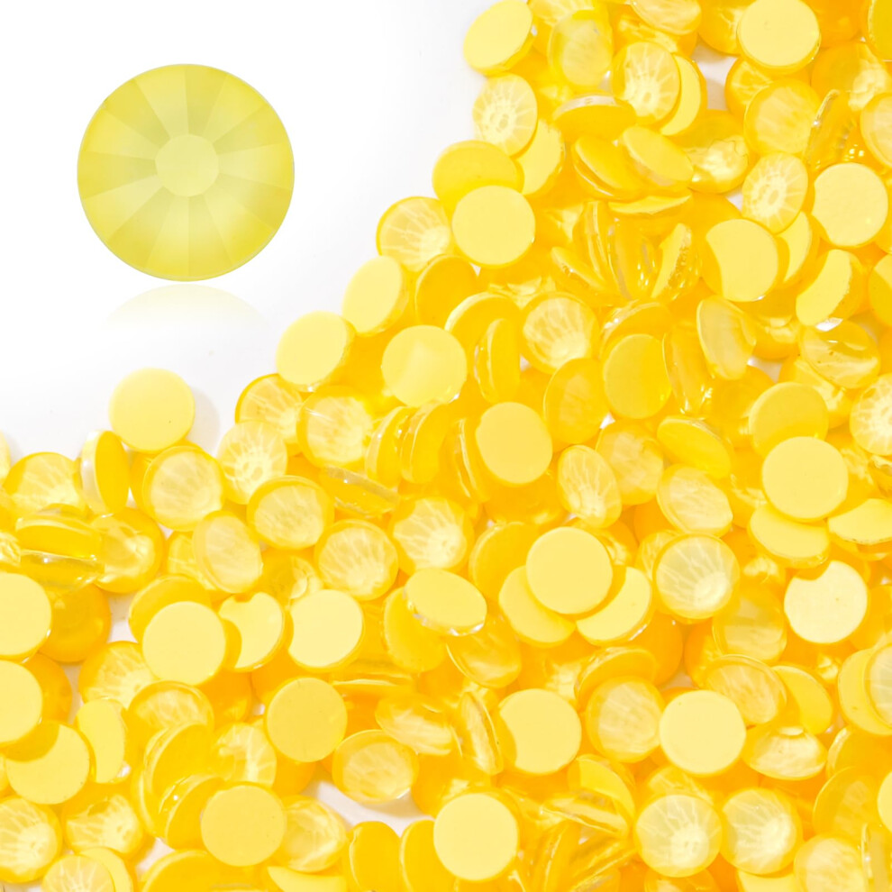 Meibite Neonowe Zlte Krysztalki Z Plaskim Tylem Szklane Cyrkonie Do Zdobienia Paznokci I Rekodziela Klej Utrwalajacy Luzne Krysztalowe Kamienie Szla-image