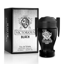 Victorious Black for Men Eau De Toilette 3,4 Fl Oz- A lds mandarin narancs s grapefruit fejjegyei tengeri jegyekkel keverve Alapjegyek: mbra Guai