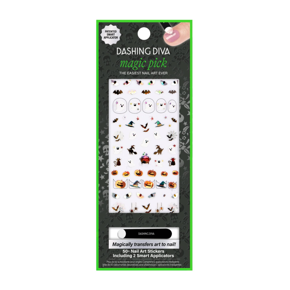Strashing Diva Dashing Diva Magic Pick Nail Stickers - Black Light | Easy Nail Art Stickets | Comes With 50+ Stickers And 2 Precision Placement Tools