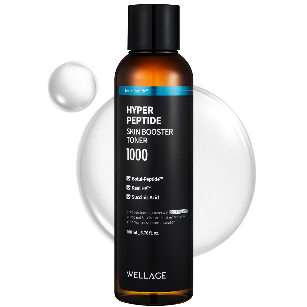 Wellage Hyper Peptide Skin Booster Face Toner - Anti-Aging Wrinkle Improvement Elasticity Enhancement With Botul-Peptide - Korean Facial Astringent