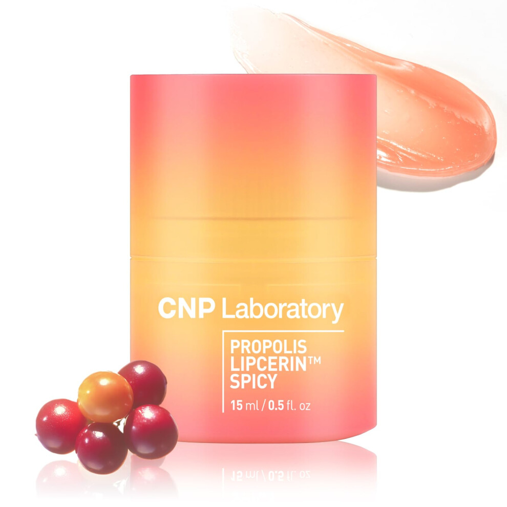 Cnp Honey Lip Plumper Spicy (0.5 Fl.oz) - Propolis Lipcerin Mint Flavor Lip Butter Hydrating Overnight Manuka Lip Balm & Mask 12Hrs Long-Lasting Moi