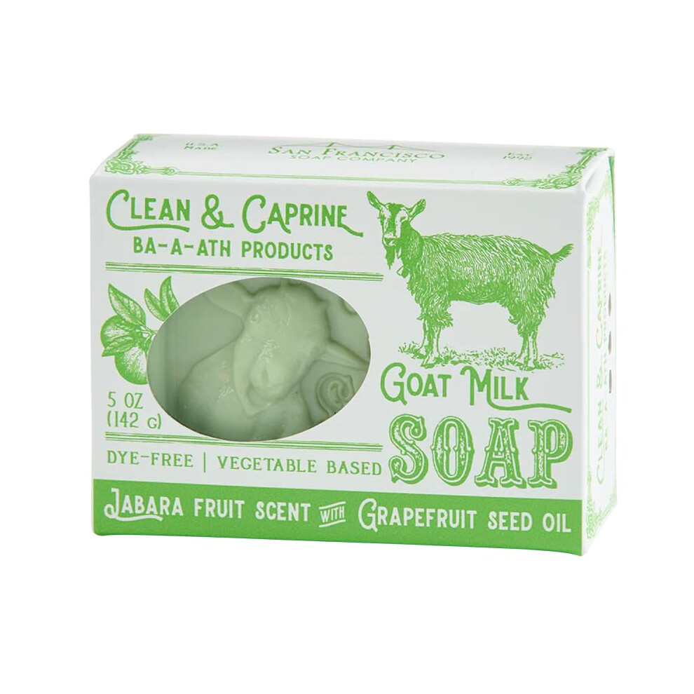 San Francisco Soap C San Francisco Soap Company Clean & Caprine Goat Milk Soap Bar | Jabara | Dye-Free Bar Soap | Enriched With Nourishing Goat Milk | Unisex Fragrance | 5