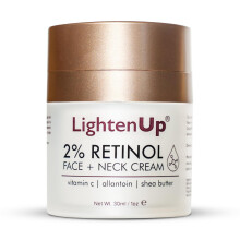 LightenUp Anti Aging 2% Retinol Face & Neck Cream - 1 Fl oz / 30 ml - With Vitamin C Allantoin & Shea Butter