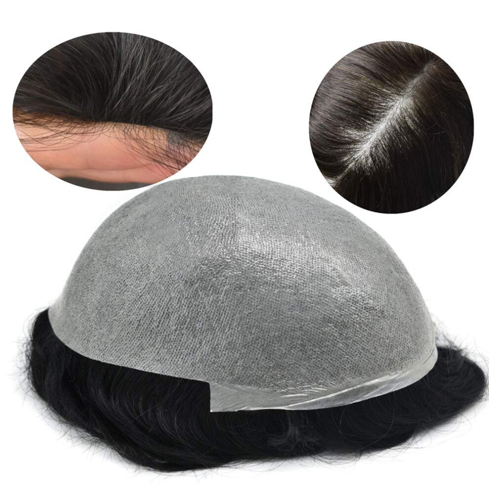 Singa Hã¥R Unisex Black,Brown Singa Hair Thin Skin Mens Toupee Human Hair Piece Replacement V-Looped 0.06Mm Ultra Thin Skin Hair System Toupee For Men Hairpieces Black Brown Blonde