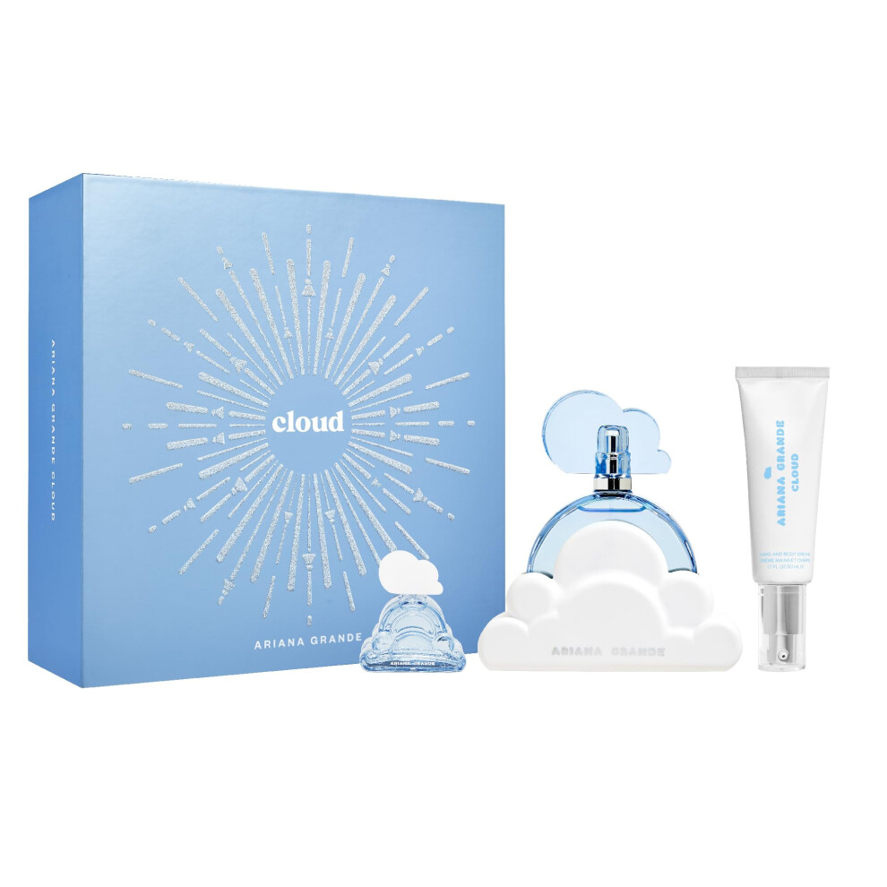 Ariana Grande Cloud Limited Edition Holiday Set - Includes Eau de Parfum  Hand and Body Cream  and Deluxe Mini Parfum