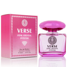 Verse Pink Crystal Intense voor vrouwen 3,4 fl Oz - Fruitige en bloemige geuren van framboos, pioenroos, magnolia en lotusbloemen - Basisnoten van am