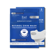 Rael Retinol Chin Mask with Miracle Clear Barrier Cream - Face Masks and Moisturizer 2 Step Treatment Niacinamide Ceramide NP for All Skin Ty