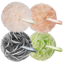 AmazerBath Luffa frdoszivacs (4db-os csomag) Zuhany Luffa 60g/DB Testradr Luffa - Vilgos narancssrga-zld-szrke-bzs frdoszivacs frfiaknak s