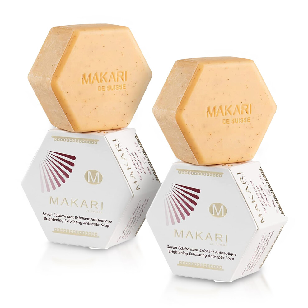 Makari Classic Exfoliating Antiseptic Soap 2 Pack (7Oz) | Helps Revitalize Skin | Promotes Even Skin Tone | Detoxifies And Removes Impurities | For Al