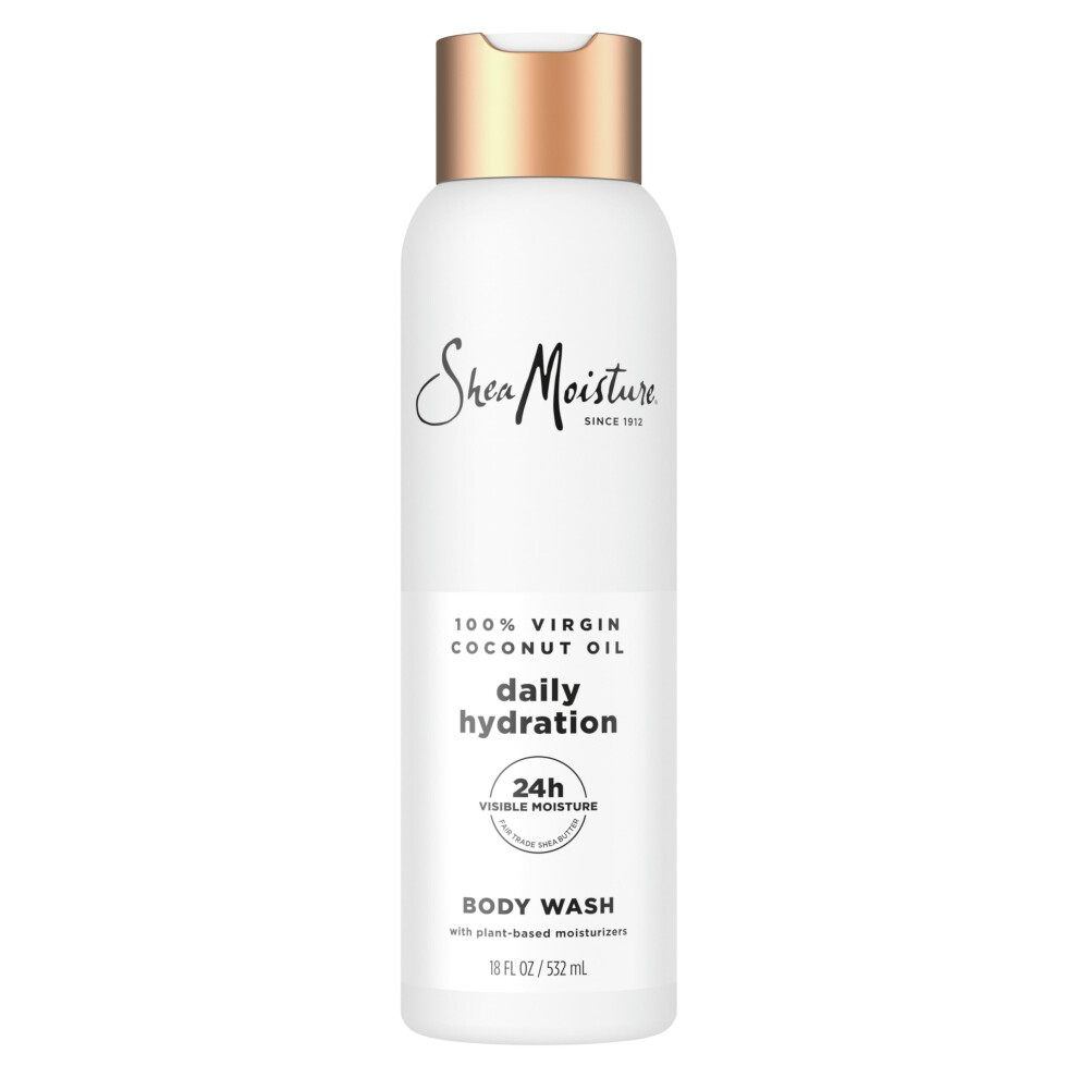 SheaMoisture Virgin Coconut Oil Body Wash Nourish and Replenish Skin Daily Hydrating body wash for 24H Visible Moisture for Healthy  Glowing Skin 18 o