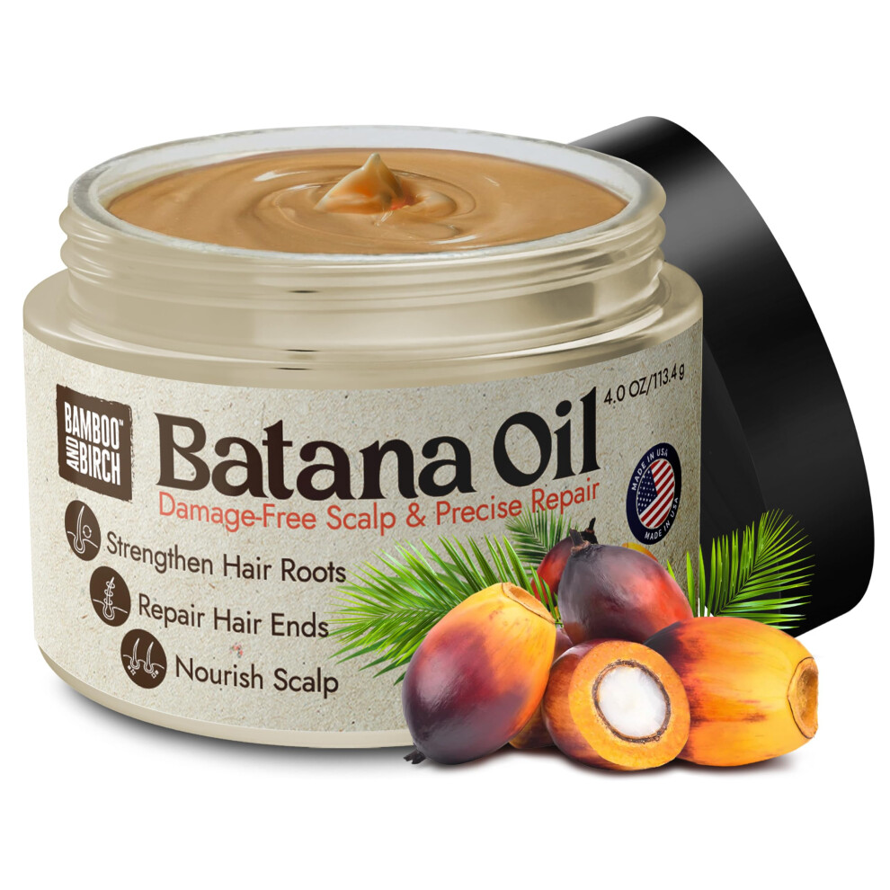 Bambus Und Birke Rohes Batana L Fur Haarwachstum, Dr. Sebi, Bio, 100 % Rein, 113 Ml, Fur Dickes Und Kraftiges Naturhaar, Kraftigeres Haar Fur Man-image