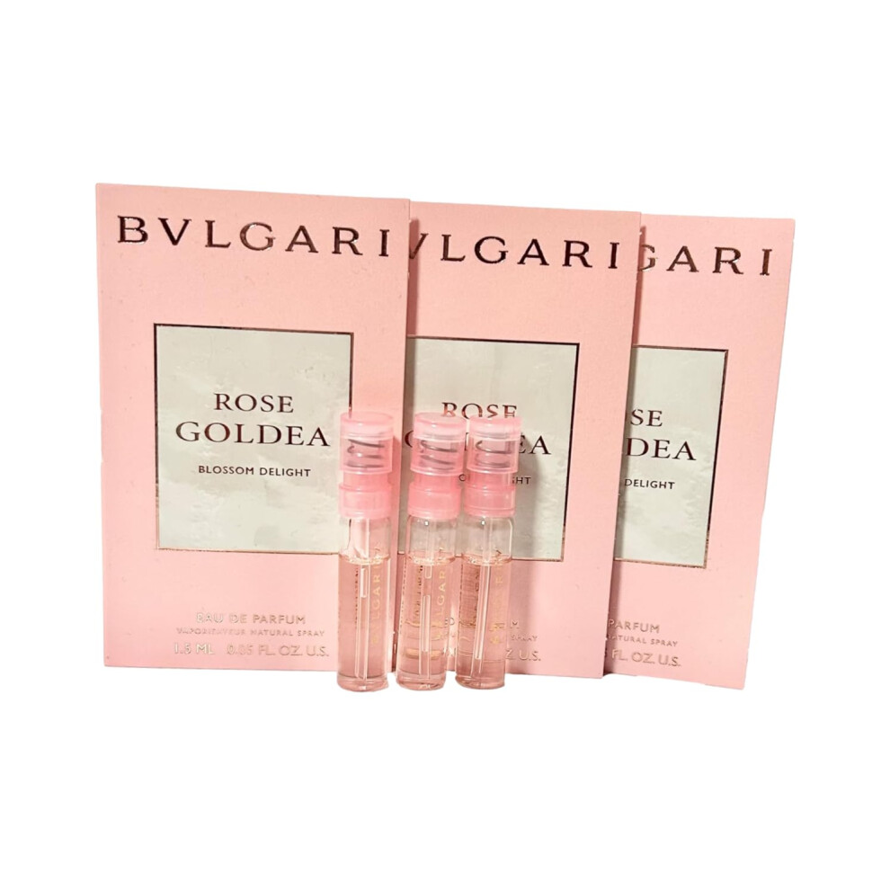 BVLGARI Sample Perfume Rose Goldea Blossom Delight EDP Spray Sample Vials1.5 ml / 0.05 Fl Oz Women Perfume Set of 3