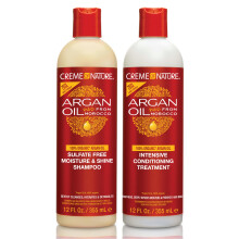 Creme of Nature Creme of Nature Arganolie uit Marokko Sulfaatvrije vocht- en glansshampoo en intensieve conditioneringsbehandeling Amazon-bundel 2 st