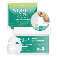 DERMAL Seoul Face Teatree 3X Daily Quick Mask 36 Sheet - Korean Skincare Vegan Tencel Facial Masks - Calming Soothing Blemish Control Face Mask She