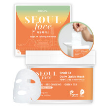 DERMAL Seoul Face Snail 3X Daily Quick Mask 36 Sheet - Korean Skincare Vegan Tencel Facial Masks - Skin Repairing Anti Aging Face Mask Sheets with G