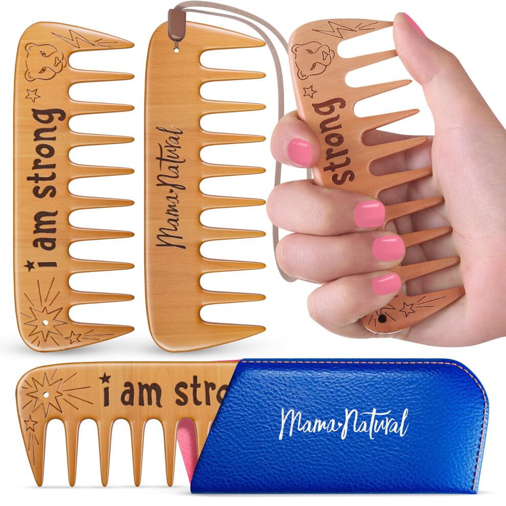 Mama Natural Strong Birth Comb - Labor Comb With Wide Teeth (1 Piece) - Wood Comb For Pregnancy Contractions - Birth Comb for Labor Pain & Pregnancy G