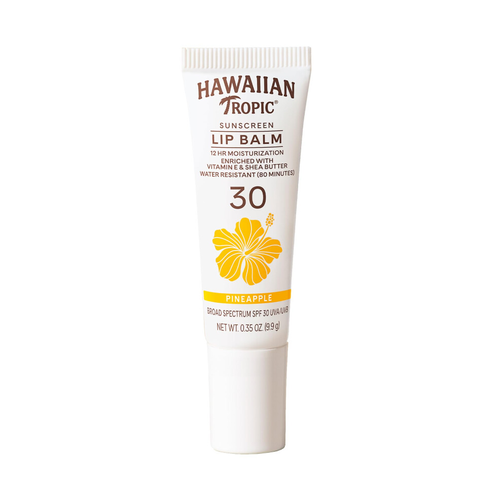 Hawaiian Tropic Pineapple Lip Balm SPF 30  0.3oz - Beach Essentials  Lip Sunscreen with SPF 30  0.3oz