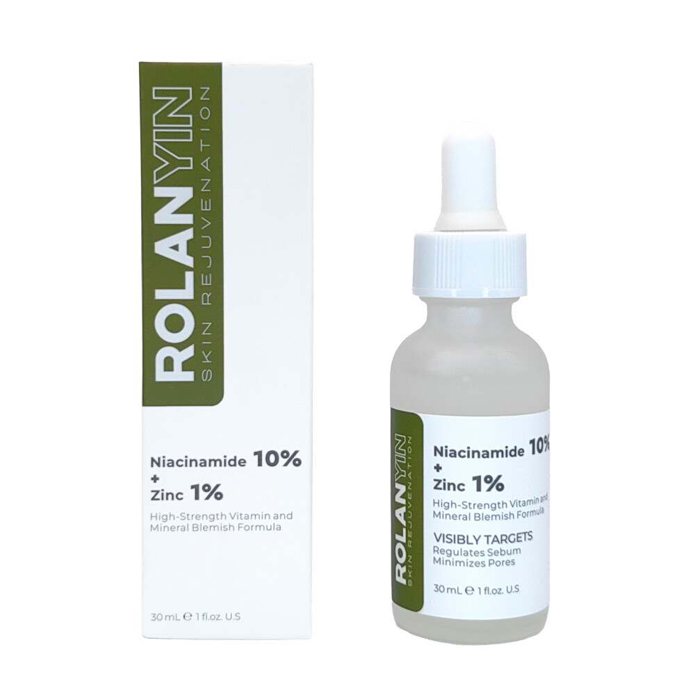 Rolanyin Niacinamide 10% + Zinc 1% Facial Serum For Oil Control And Pore Minimizing Blemish Treatment Hydrating Soothing Anti Aging And Nourishing For