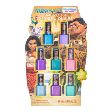 Townley Girl Moana 2 Ungiftige Wasserbasierte Abziehbare Nagellackset mit Glitzer und Opaquen Farben für Mädchen 3+