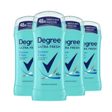 Degree Ultra Fresh Antiperspirant Deodorant Stick Shower Clean Pack of 4 for 48H Sweat and Odor Protection for Women  2.6 oz