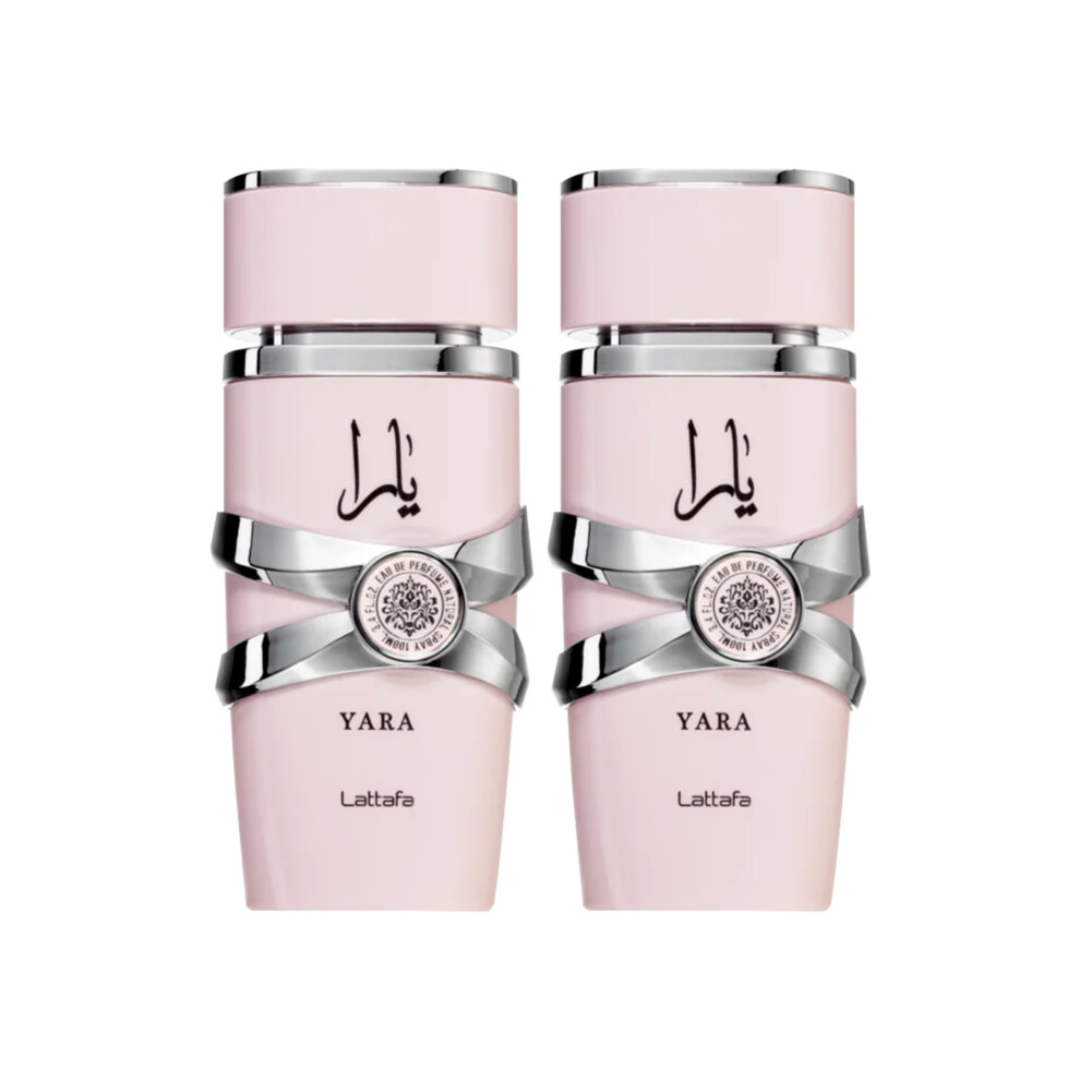 Lattafa Yara for Women Eau de Parfum Spray  3.4 Ounce (Pack of 2)