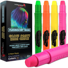 Glow Party Hair Chalk Fluorescerende Neon Tijdelijke haarkleur gloeit in UV of zwart licht