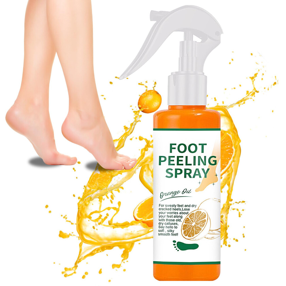 Lzylls 1Pcs Foot Peeling Spray Orange Oil,Exfoliating Foot Spray For Remove Dead Skin,Hydrating Foot Care Spray,Peel Off Spray For Calluses & Dry Toe Cracked