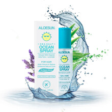 Spray per capelli al sale marino biologico aloesun - Texture & Volume Hairspray per uomini e donne con aloe vera e lavanda - styling texturizing volu