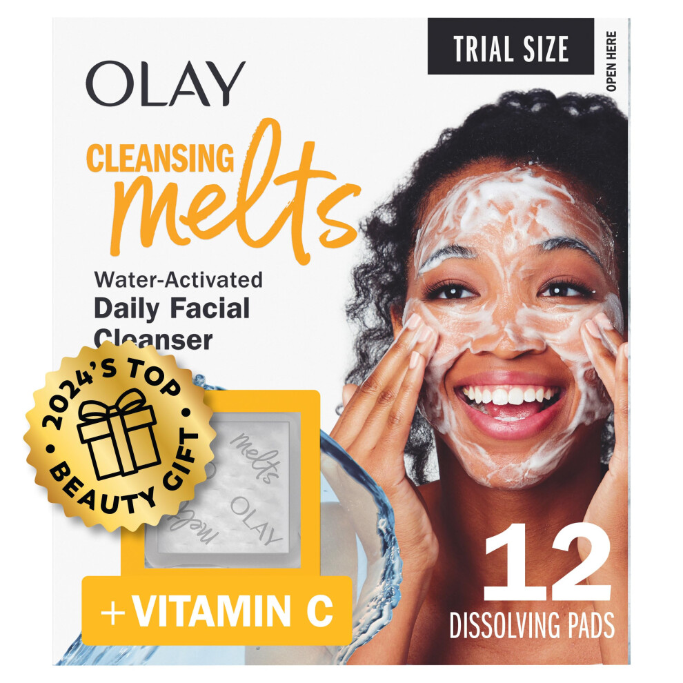 Olay Cleansing Melts + Vitamin C Face Cleanser  12ct  Water-Activated Face Wash Cleans  Tones  and Refreshes Skin