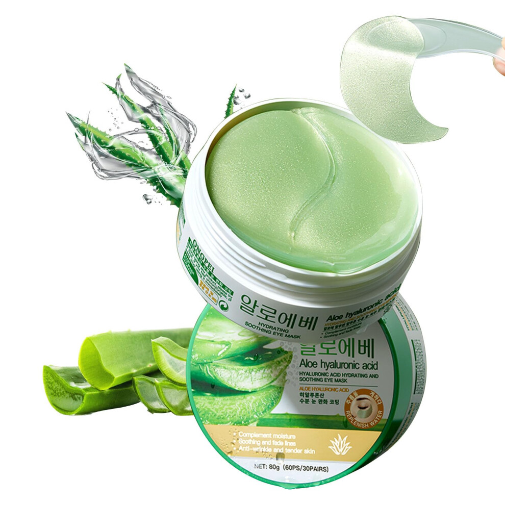 Yijiaba Dark Aloe Vera Under Eye Mask 60Pcs Under Eye Patches For Circles And Puffiness Reduce Wrinkles And Fine Lines Undereye Patches
