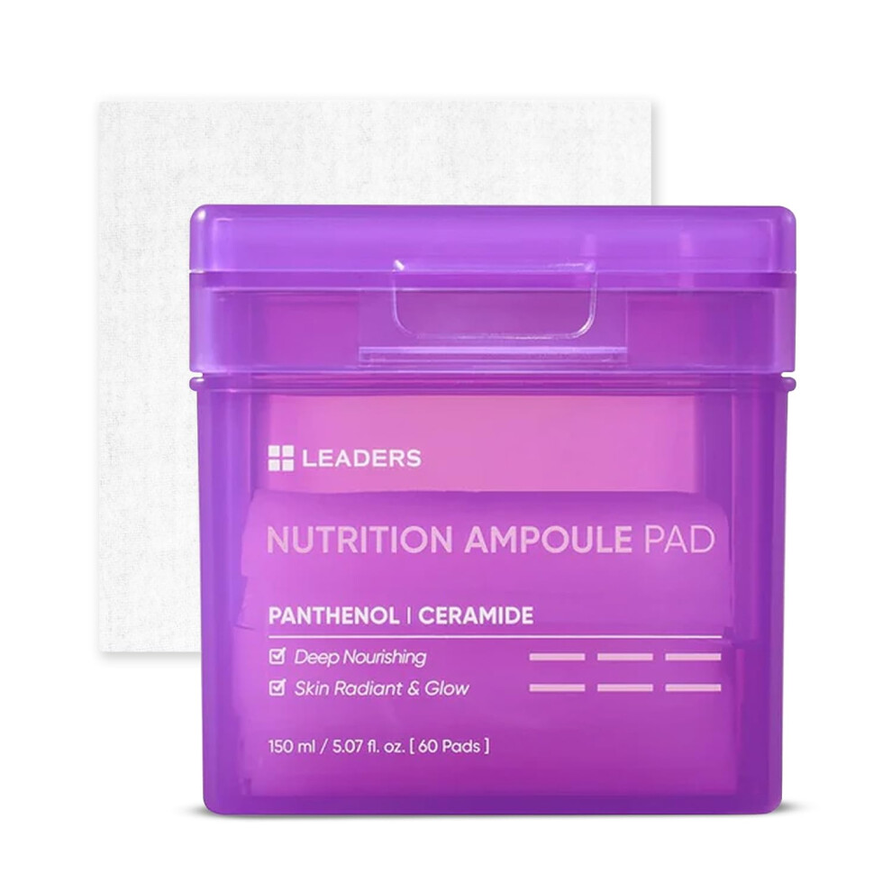 Ledere Leaders Nutrition Ampoule Toner Pad - Deep Nourishing Hydrating For Glowing Skin | Vegan-Certified | Korean Skincare 60 Pads X 150Ml