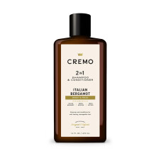Cremo Italian Bergamot Barber Grade 2 in 1 Shampoo & Conditioner  Notes of Italian Bergamot  Neroli Blossom  and Fresh Vetiver  16 Fl Oz