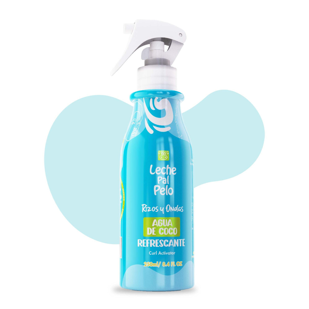 Leche Pal Pelo Coconut Water Hair Treatment Spray With Amino Acids & Coconut Milk - Deep Hydration Frizz Control & Repair For Curly Hair 8.4 Oz.