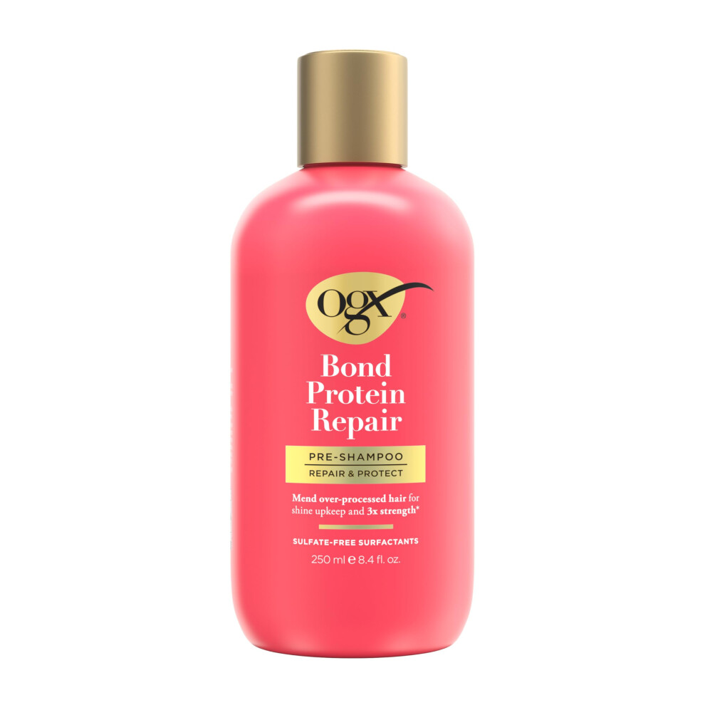 OGX Repair & Protect Bond Protein Repair Pre-Shampoo  Pre-Shampoo Hair Treatment Helps Mend Over-Processed Hair for Shine & Stronger Hair*  Sulfate-Fr