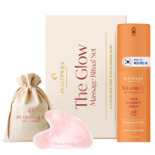 PLANTIFIQUE Massage Ritual Set: Premium Certified Jade Gua Sha + Jojoba Oil & AHA Serum Skin Care Set Birthday Gifts for Women Teens Mom Brides
