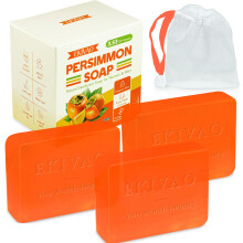 3Pack Natural Persimmon Soap Bar for Body Odor Control Organic Deodorant Body Persimmon Bar Soap for Old People Smell Remove Nonenal Body Odor Bath