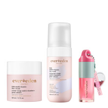 Evereden Happy Kids Skin & Lips Routine - Multi-Vitamin Kids Face Wash & Kids Face Cream & Tinted Lip Oil Set - Clean & Vegan Skin Care for Kids 3+ -