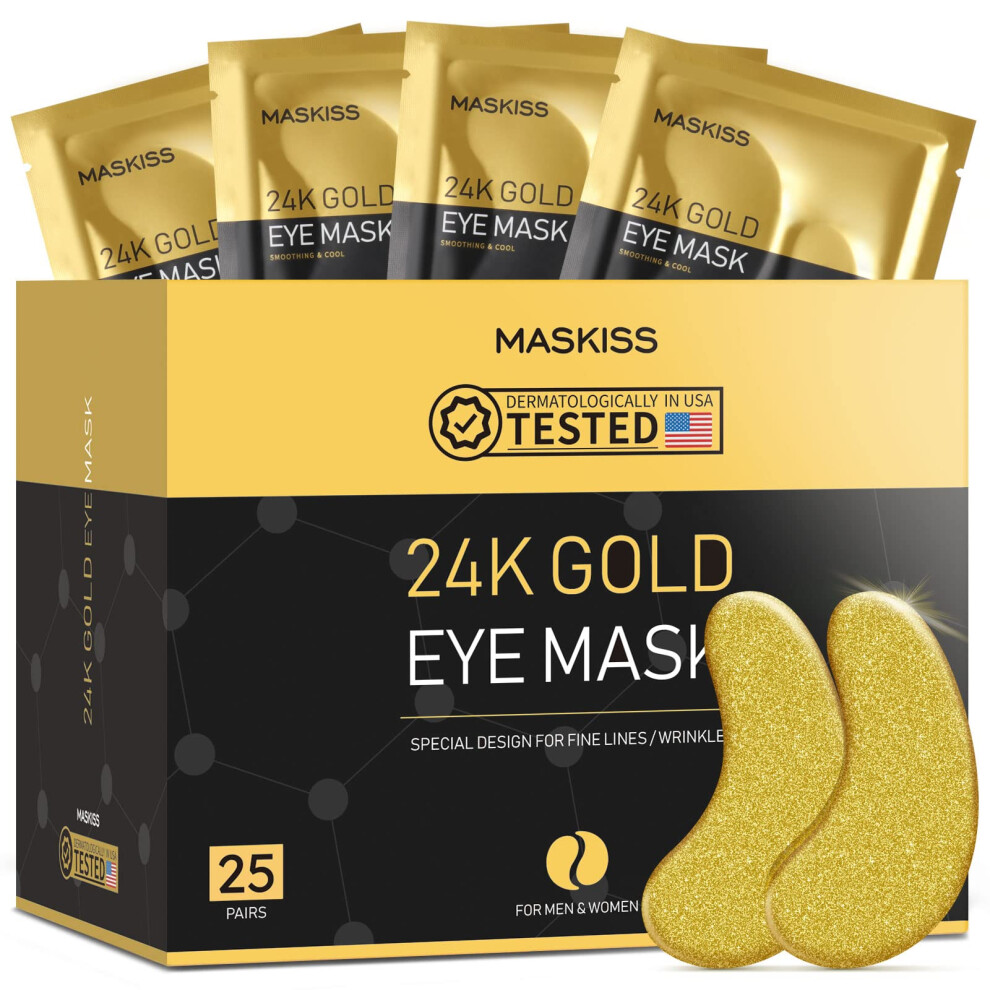 Maskiss Under Eye Patches (25 Pairs) Caffeine Eye Masks For Dark Circles Puffy Eyes Undereye Bags Collagen Eye Patches For Wrinkles And Puffiness E