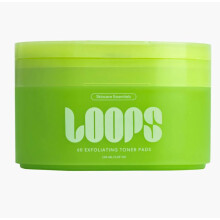 LOOPS Exfoliating Toner Korean Skincare - Refine Resurface and Rebalance Skin - Brightening & Anti-Aging Skincare - Pre-Soaked Bamboo Pad - Veg