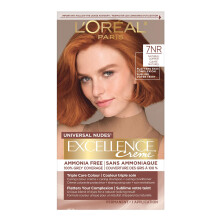 L'Oreal Paris Excellence Universal Nudes Permanent h?rfarve Ammoniakfri h?rfarve til gr?t h?r d?kning 7NR naturligt kobber 1 h?rfarves?t