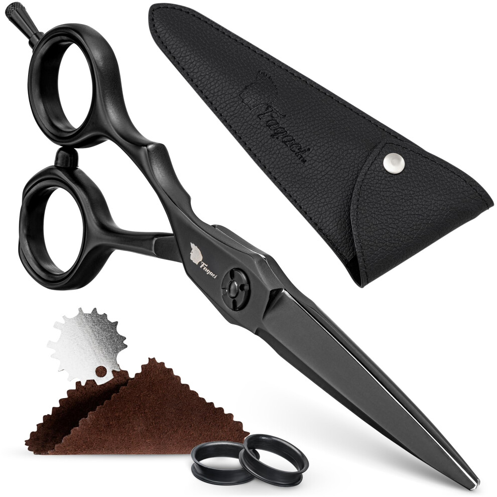 Fagaci Hair Scissors Professional Left 6440C Steel For Superior Precision Extremely Sharp Blades Hair Cutting Scissors For Women & Men Durable Sharp