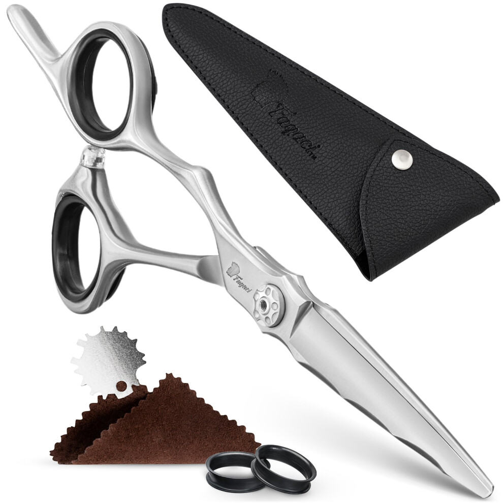Fagaci Professional Hair Cutting Scissors Left 6Japanese Steel For Ultra-Precise Cuts Razor Sharp Blades Hair Scissors For Women & Men Extreme Durab