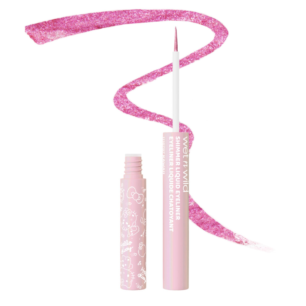 wet n wild Hello Kitty Shimmer Liquid Eyeliner  Richly Pigmented Iridescent Pearl Particles  Smooth & Easy Brush Application  Cruelty-Free & Vegan - K