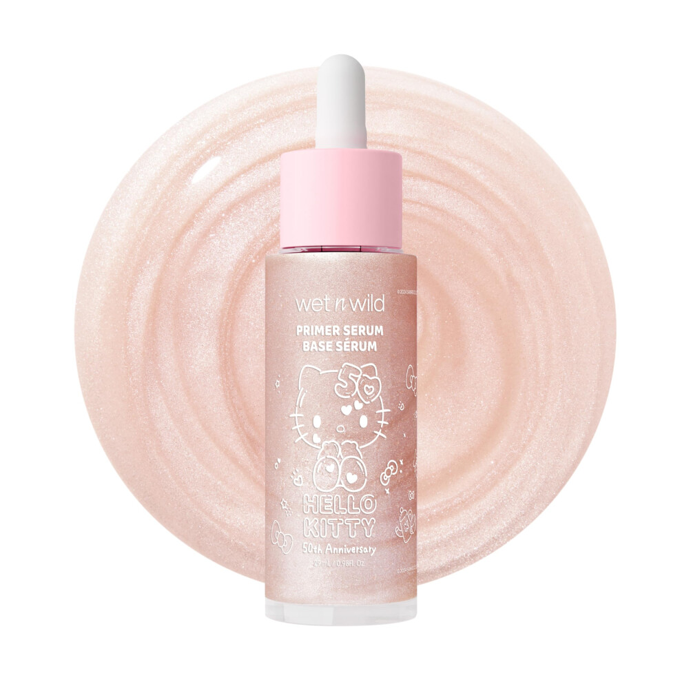 wet n wild Hello Kitty Primer Serum  Infused Vitamin E & Diamond Powder for Long-Lasting Hydration  Warm Apple Pie Lightly Scented  Cruelty-Free & Veg