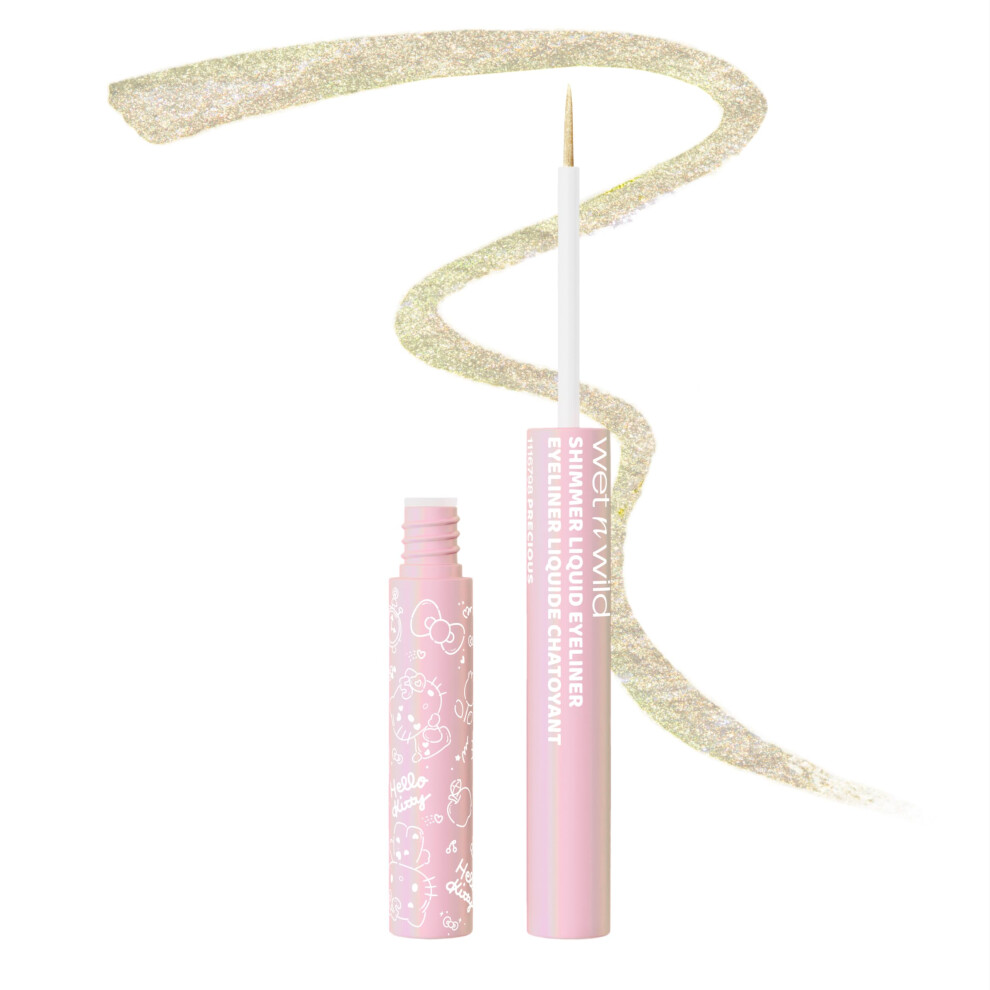 wet n wild Hello Kitty Shimmer Liquid Eyeliner  Richly Pigmented Iridescent Pearl Particles  Smooth & Easy Brush Application  Cruelty-Free & Vegan - P