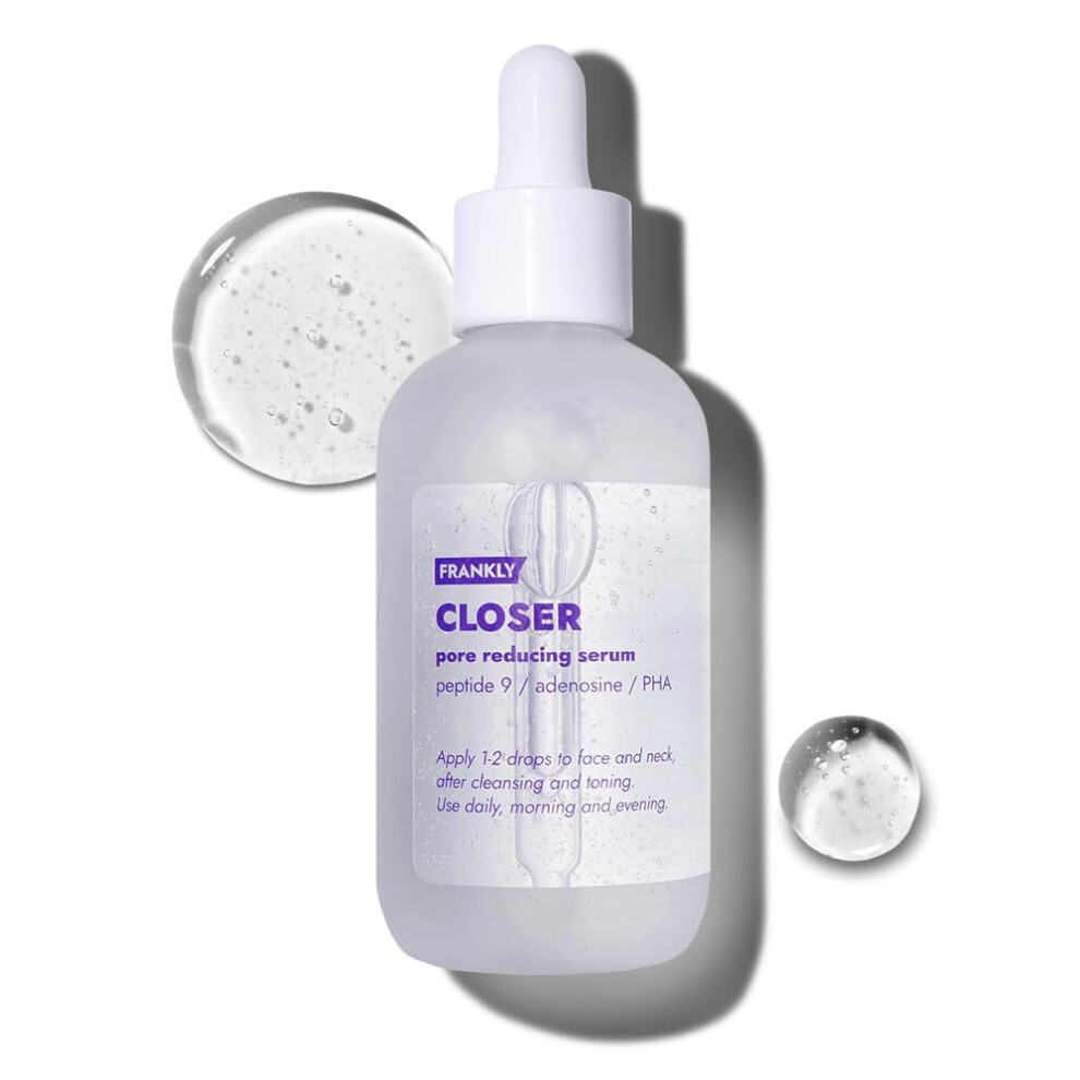 Frankly Closer Serum Mega Jumbo 3.38 Fl.oz - Pore Minimizing Anti-Aging Elasticity Hydration Plump Skin |9 Peptides Vegan Collagen Pha |Non-Come