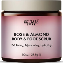 SOULSPA PURA Esfoliante Corporal e para Pés Rosa & Amêndoa - 10 oz
