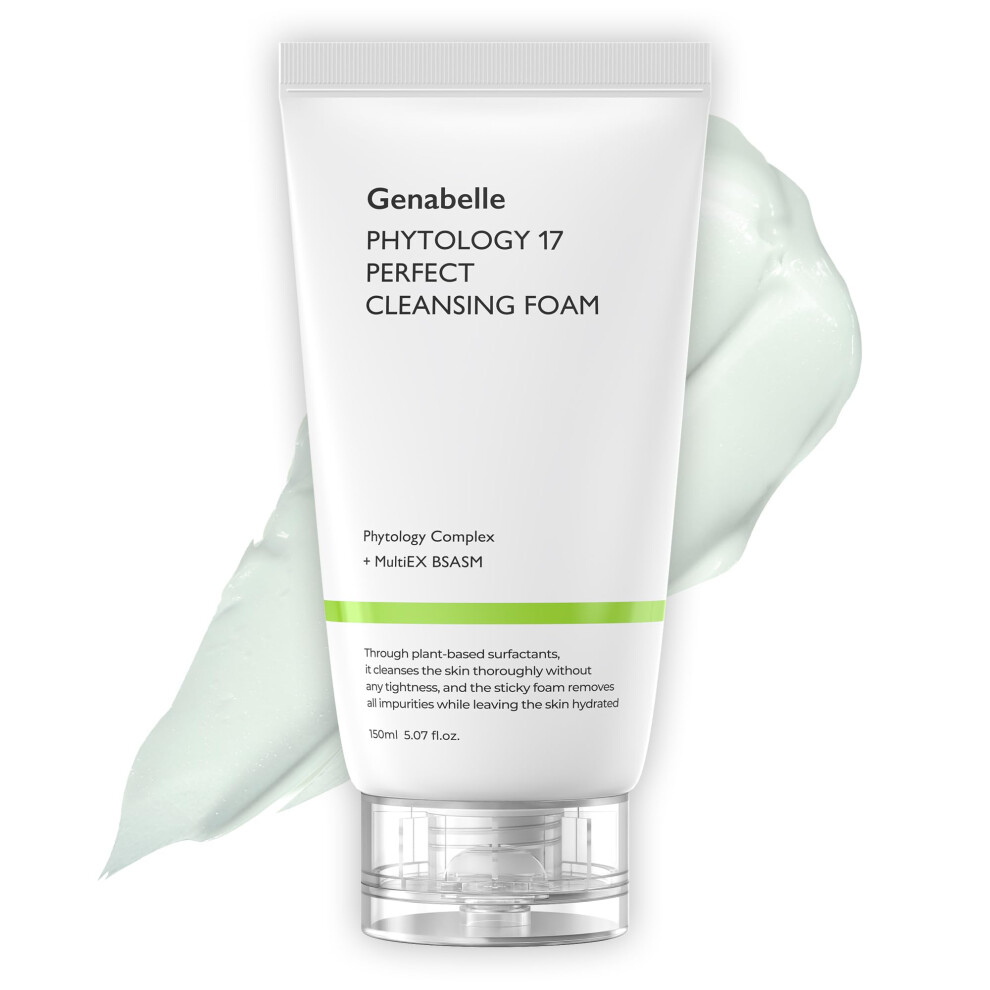 Genabelle Phytology 17 Perfect Cleansing Foam - Skin-Soothing Gentle Coconut-Derived Cleanser Luxurious Rich Foam For Deep Cleansing Pore Cleansing