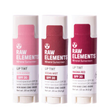Raw Elements Batom Tinto Sun Kissed, Ocean Mist, Magma Red SPF 30 4.25g