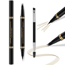 ?jenbrynspen 2-i-1 vandt?t ?jenbrynsblyant med 4-spids Microblading-brynpen og ultrapr?cis brynblyant med ?jenbrynsb?rste med dobbelt ende ?jenbr